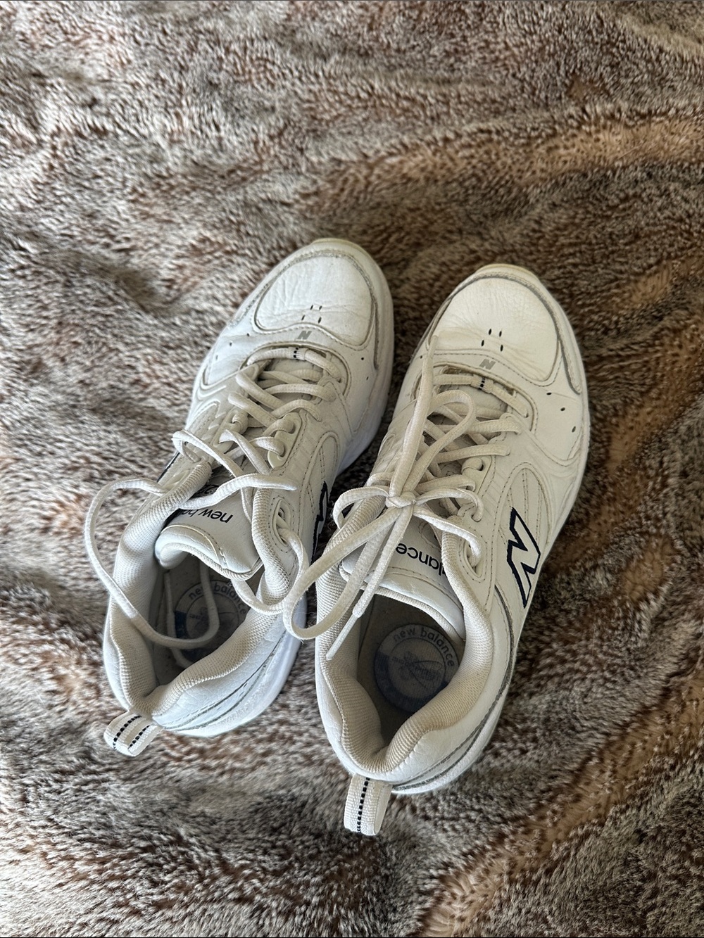 New Balance White 622 Sneakers with Navy 'N' Logo - Picture 7 of 7